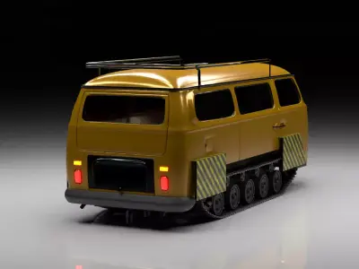 Camper Van Sci-Fi OffRoad Expedition Vehicle Rigged 3D model