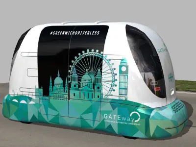 GATEway Project driverless bus Low-poly 3D model