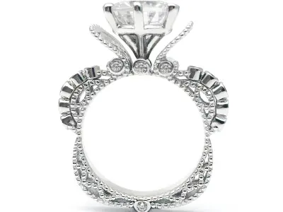 3DM Format Antique wedding ring for her 3D print model