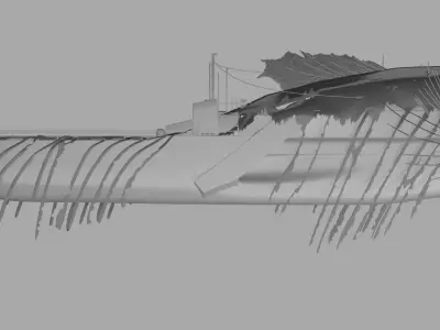 Submarine camouflaged with fish skin - Queen of Depths 3D model