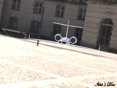 Jet private flying in sky Free 3D model