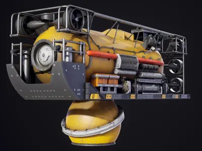 Remotely Operated SRS - Submarine Rescue System NATO PBR 3D model