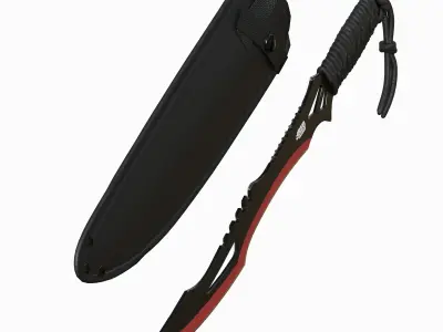 Red Guardian Twin Machete Low-poly 3D model