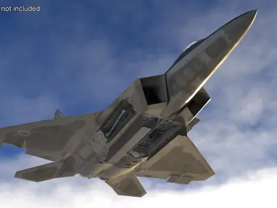Lockheed Martin F 22 Raptor Rigged 3D model