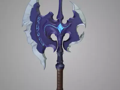 Stylized Fantasy Axe Low-poly 3D model purchase