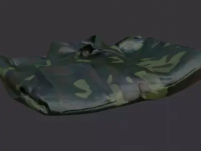 Camouflage Military Uniform Fabric Texture Low-poly 3D model