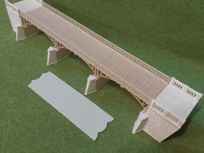 Wooden arch road bridge 1-87 FDM 3D print model
