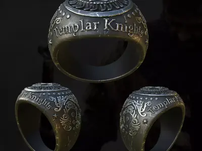 Templar Knights Ring 3D print model
