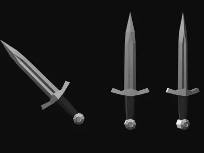 03 Knights Dagger  Free low-poly 3D model