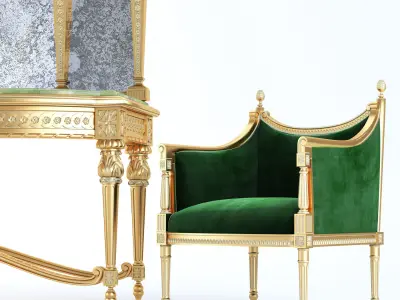 classical console set 3D model