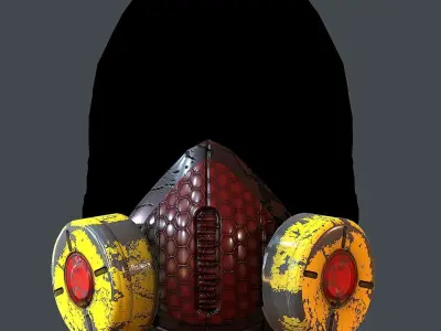 Gas mask helmet 3d model scifi Low-poly Low-poly 3D model Low-poly 3D model order