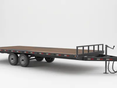 32FT BUMPER PULL TRAILER 3D model