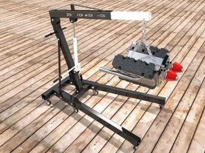 Folding Engine Crane 4K 3D model