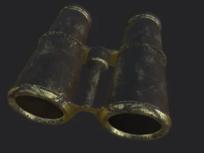 Ancient binocular Low-poly 3D model