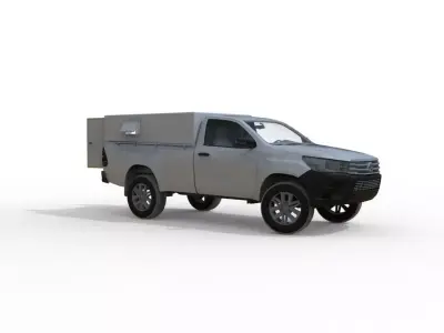 Toyota Hilux Single Cab Morgue Unit 3D Model Forensic Transport 3D model