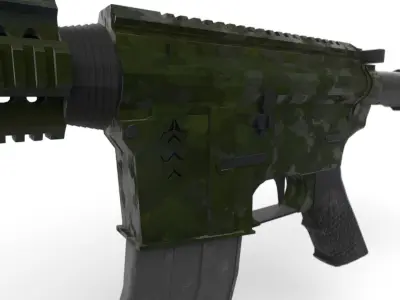 M4A1 Camouflage Green Free low-poly 3D model