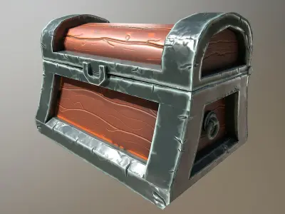 Stylized Pirate Chest Low-poly 3D model