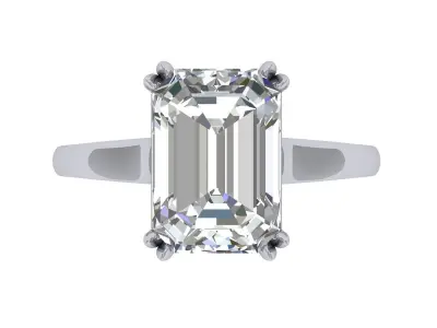 Emerald Soliter Ring 3D print model