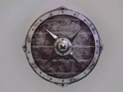Viking War Shield Low-poly 3D model