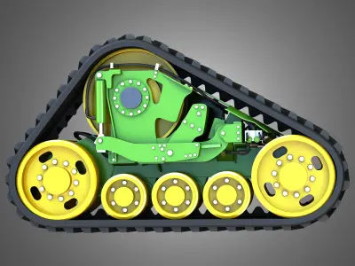  Rubber Track System - Combine Harvester - Crawler Tractor  3D model