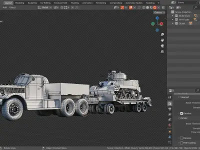 M19 Tank Transporter-Stuart Tank  Base Mesh Model Low-poly 3D model
