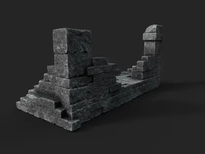 Old Stairs Low-poly 3D model