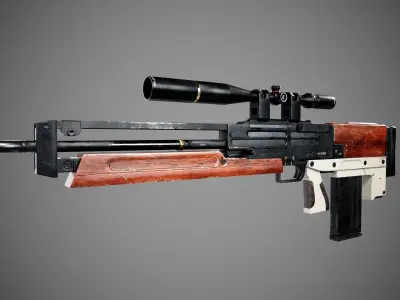 Carrack 300 sniper rifle Low-poly 3D model