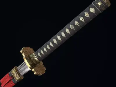 Great Samurai Katana Low-poly 3D model