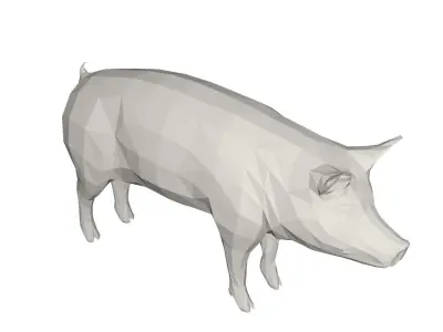 Pig- farm animal Low-poly 3D model
