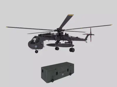 Sikorsky CH-54 Tarhe Low-poly 3D model