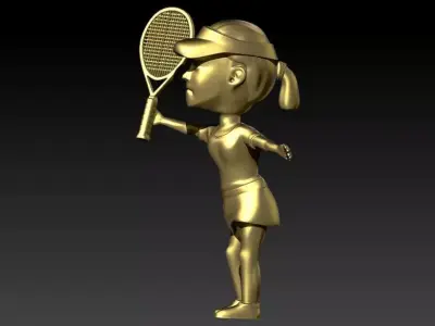 Female Tennis Player Pendant 3D print model