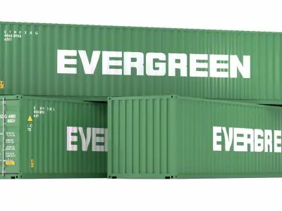 Evergreen Shipping Container 3D model