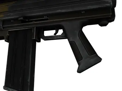 Assault Rifle Gun Rigged Low-poly 3D model