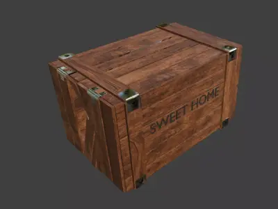 Cinematic Broken Wooden Crate 3D Model - High Poly PBR Asset 3D model