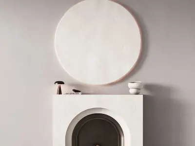 291 fireplace area decorative wall 09 minimal modern classic 00 3D model
