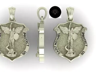 SAINT MICHAEL PROTECT US PENDENT   3D PRINTABLE 3D print model