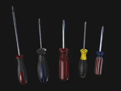 Screwdriver Pack Low-poly 3D model