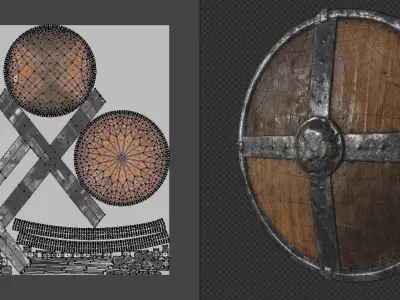 Medieval shield for games Low-poly 3D model purchase