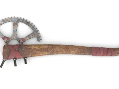 Battle Axe of PostApocalypse Low-poly 3D model