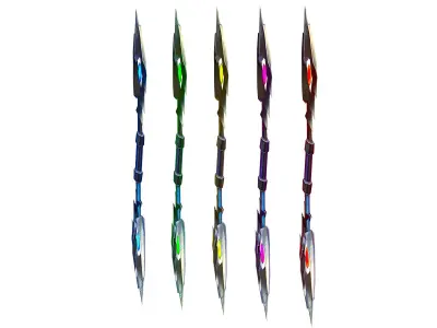 a set of cutting weapons - spear Low-poly 3D model get
