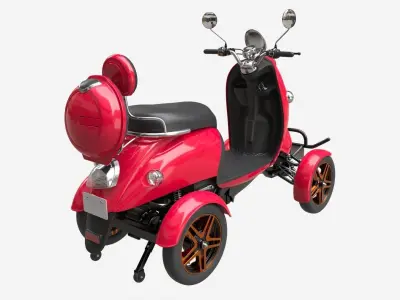 Electric Mobility Scooter 4 Wheeled 3D model