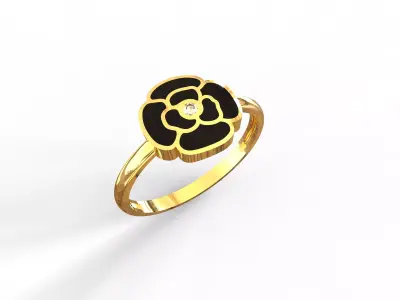 Enamel Rose Ring Free 3D model
