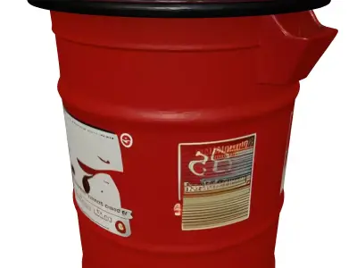 Biohazard Waste Barrel Drum 3D model