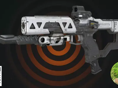 Sci-Fi Futuristic Assault Rifle 3D model