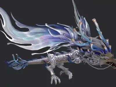 White Dragon Low-poly 3D model