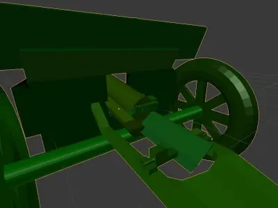 military cannon Low-poly 3D model