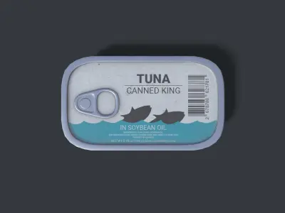 Aluminum Can Tuna Low-poly 3D model