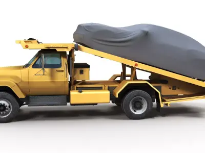 80s Hauler tow truck Low-poly 3D model