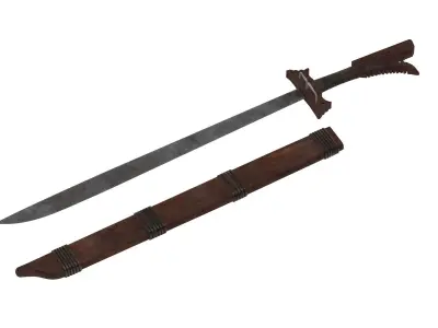  Kampilan Sword Low-poly 3D model
