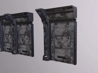 Industrial Walls Mini Kit Low-poly 3D model